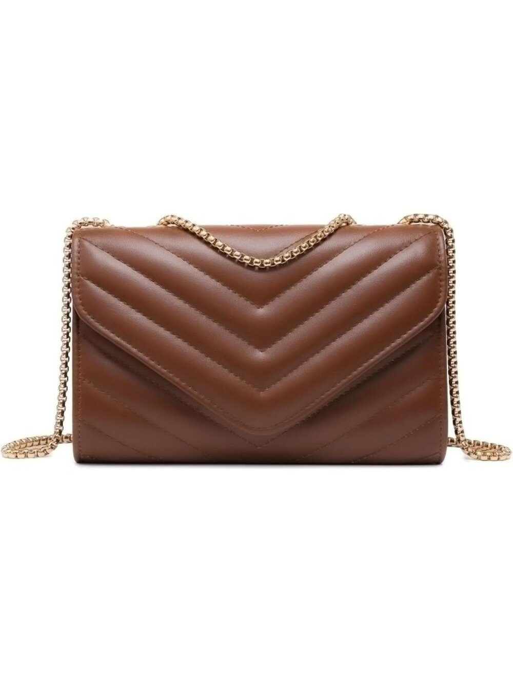 Women's Coffee Small Quilted Stylish Clutch Purses Evening Crossbody Bags